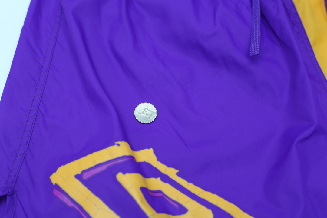 Vintage Umbro Purple/Yellow Nylon Shorts Made in USA - Migration_Shorts - B2G1, Category_Default Category/VINTAGE, Category_Default Category/VINTAGE/MEN - alternate view