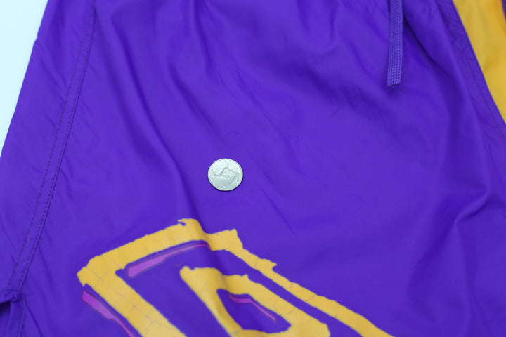 Vintage Umbro Purple/Yellow Nylon Shorts Made in USA - Migration_Shorts - B2G1, Category_Default Category/VINTAGE, Category_Default Category/VINTAGE/MEN - alternate view