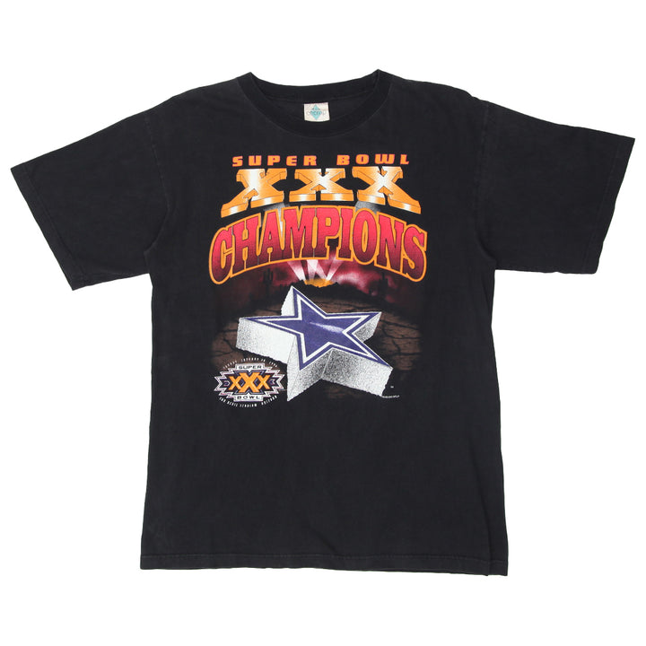 1995 Vintage Dallas Cowboys Superbowl Champions Black T-Shirt Tour Champ L