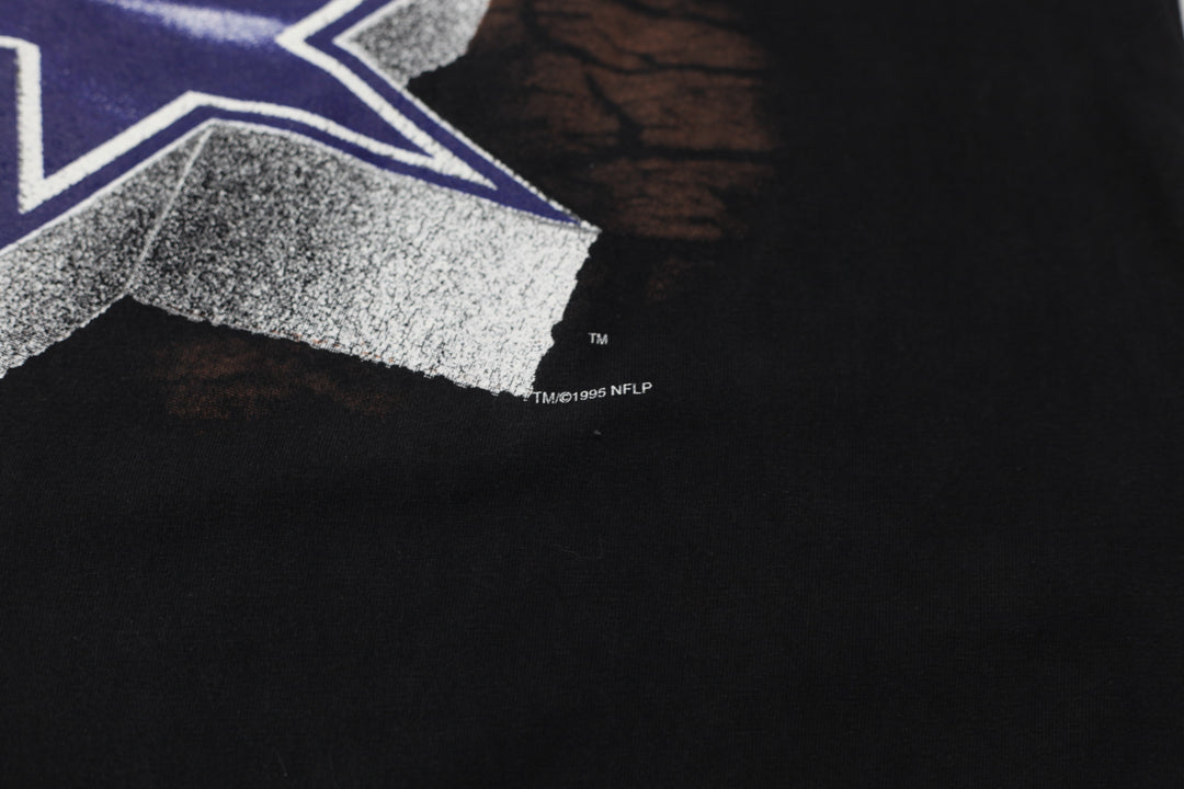1995 Vintage Dallas Cowboys Superbowl Champions Black T-Shirt Tour Champ L
