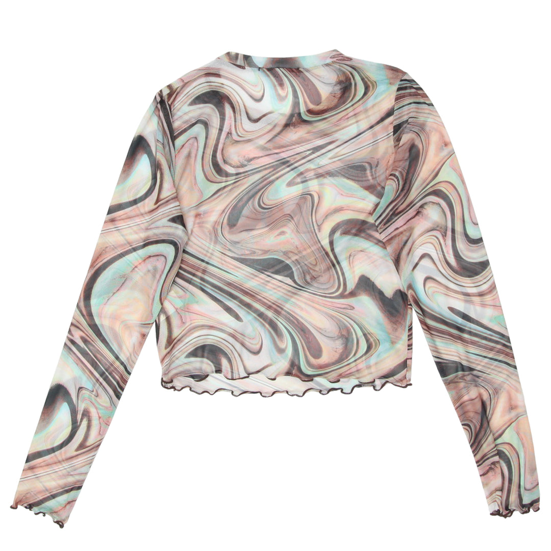 Y2K Mesh Long Sleeve Top