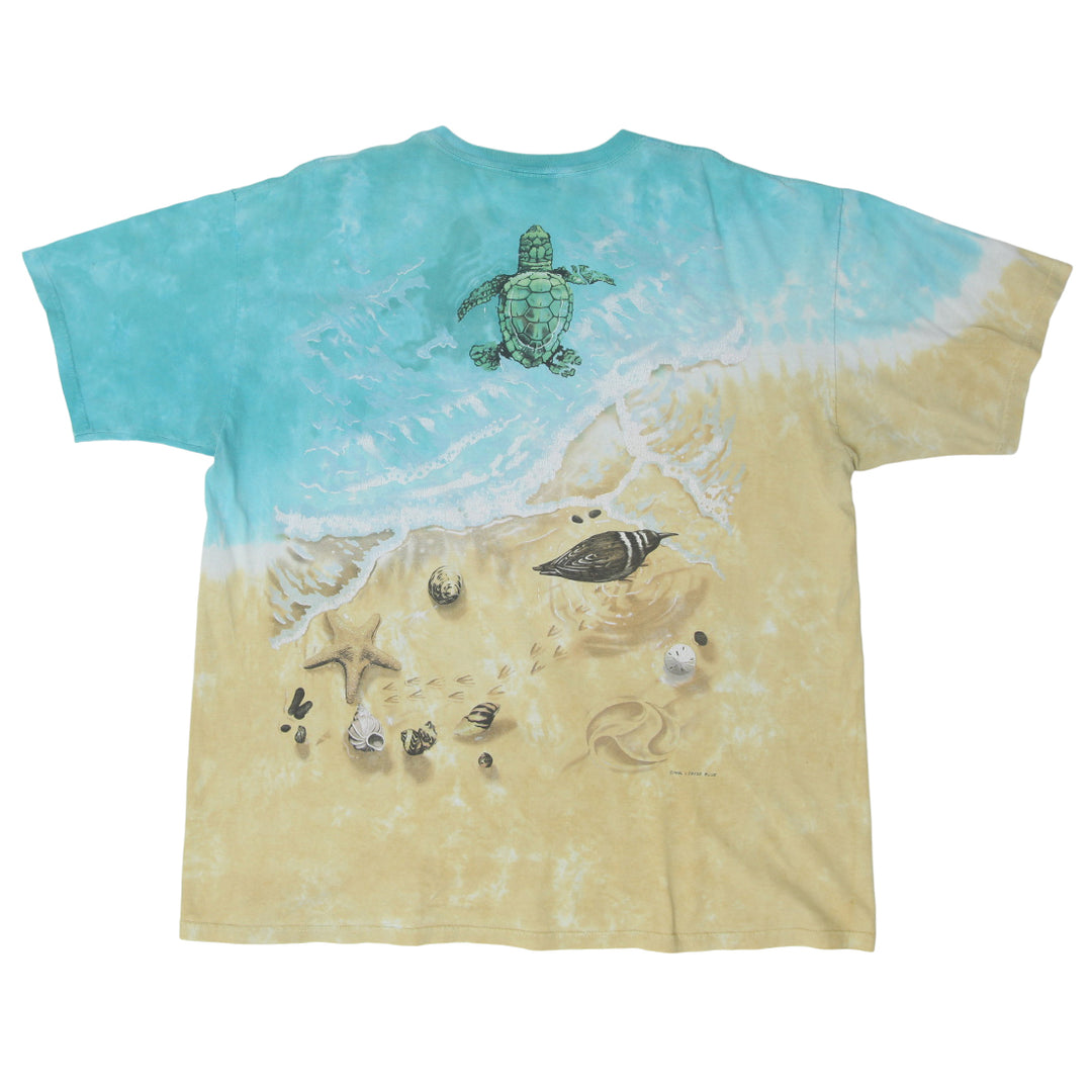 1996 Vintage Turtles AOP Tie Dye T-Shirt Liquid Blue 2X
