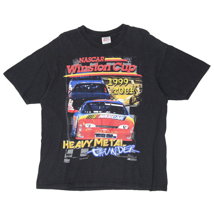 1999 Vintage Nascar Winston Cup Tour T-Shirt Made In USA Black Hanes XL