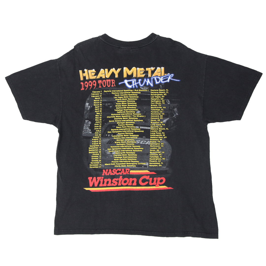 1999 Vintage Nascar Winston Cup Tour T-Shirt Made In USA Black Hanes XL