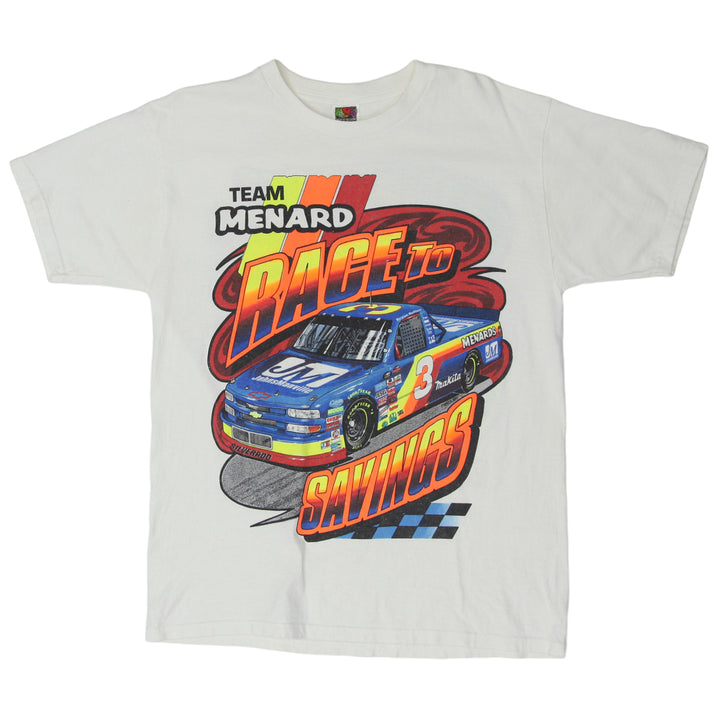 1999 Vintage Team Menard Indy Champion Race To Savings T-Shirt White L