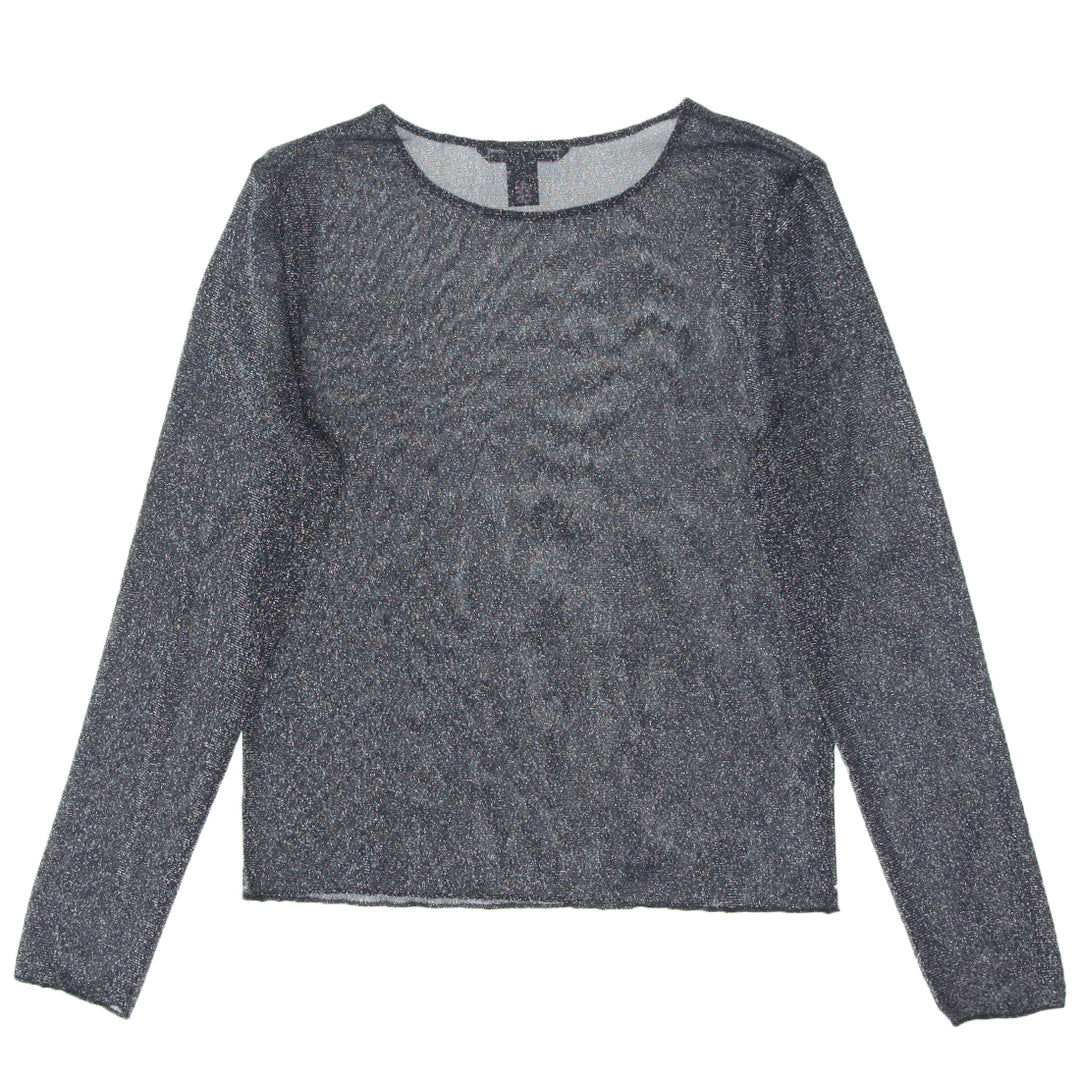 Y2K Victoria's Secret Mesh Metallic Long Sleeve Top