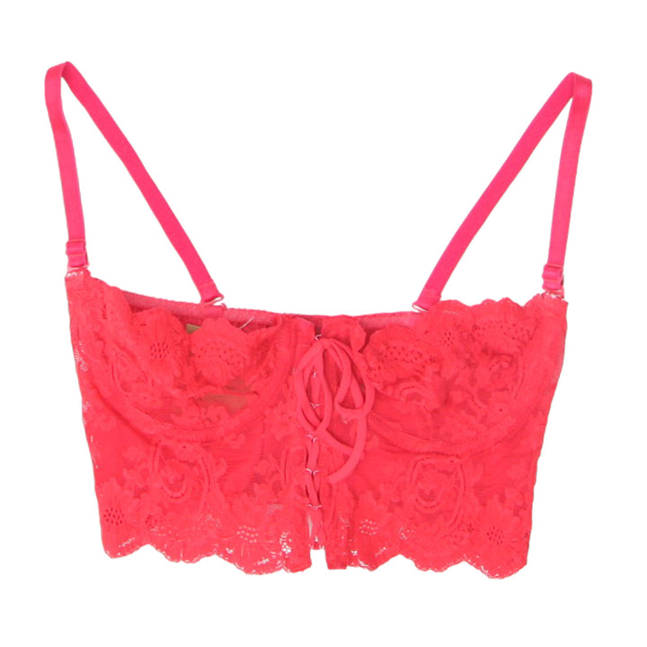 Y2K Strappy Lace Up Red Lace Corset