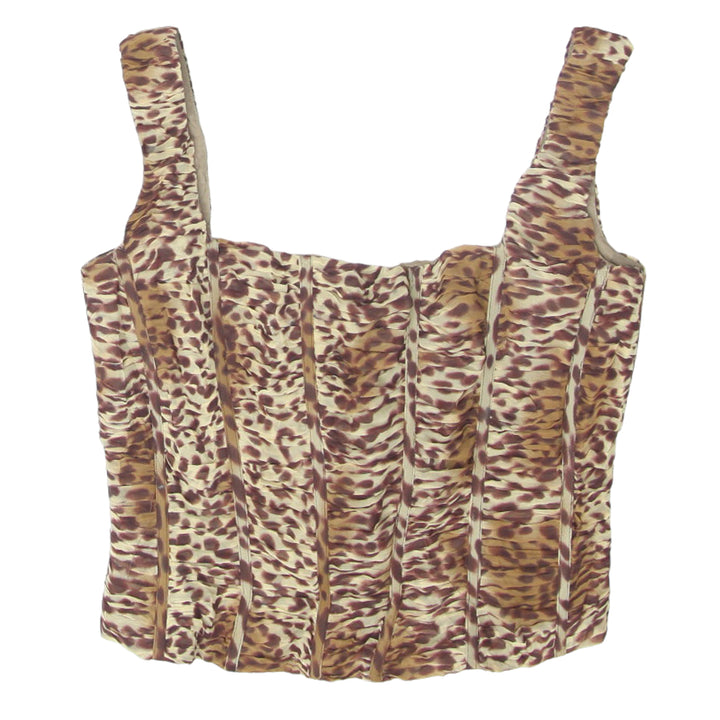 Y2K Ruched Sleeveless Printed Crop Top