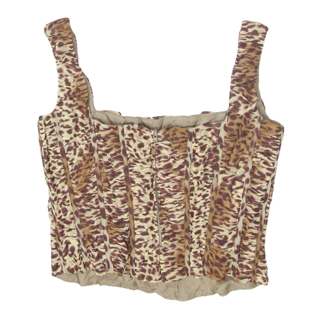 Y2K Ruched Sleeveless Printed Crop Top
