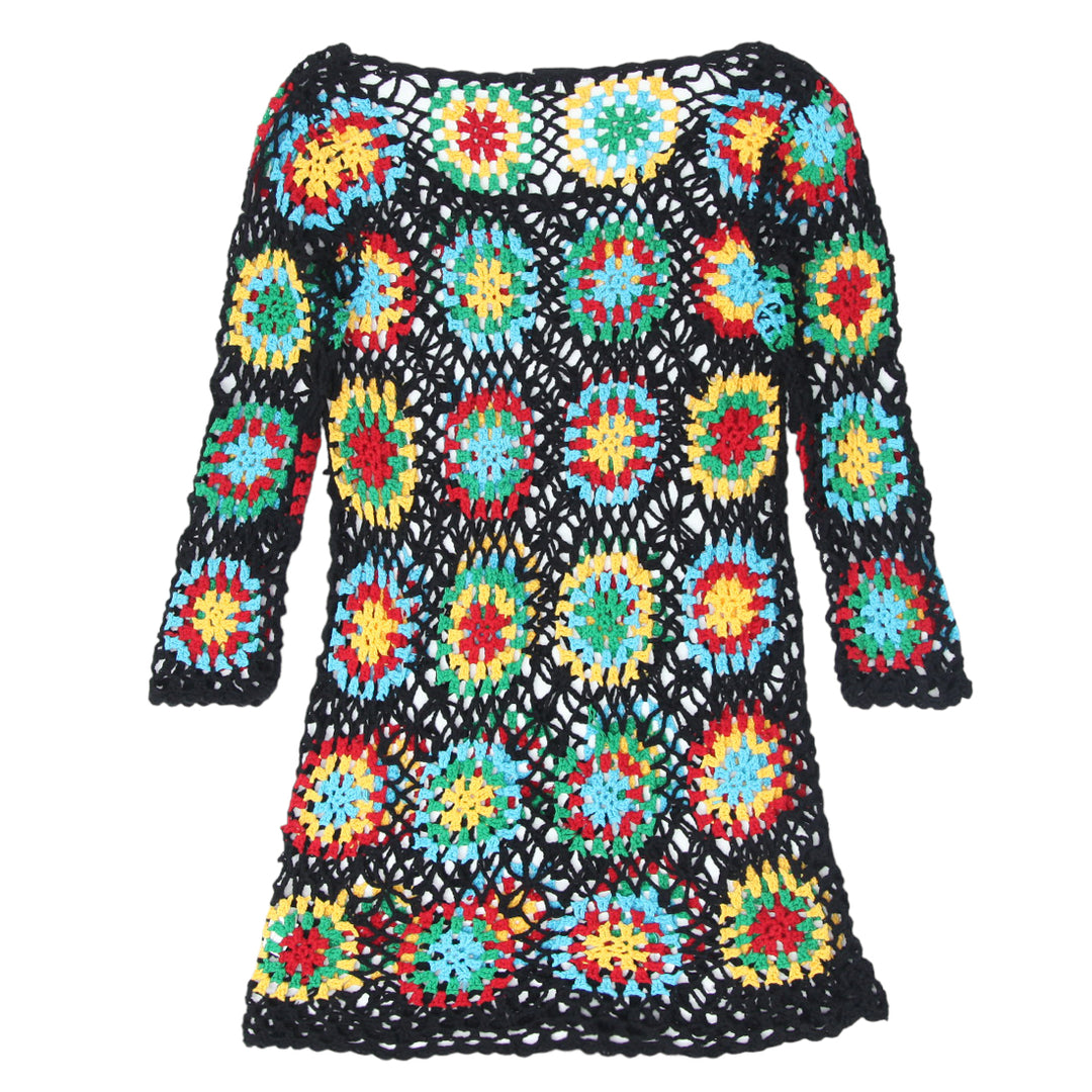 Y2K Crcochet Floral Short Dress
