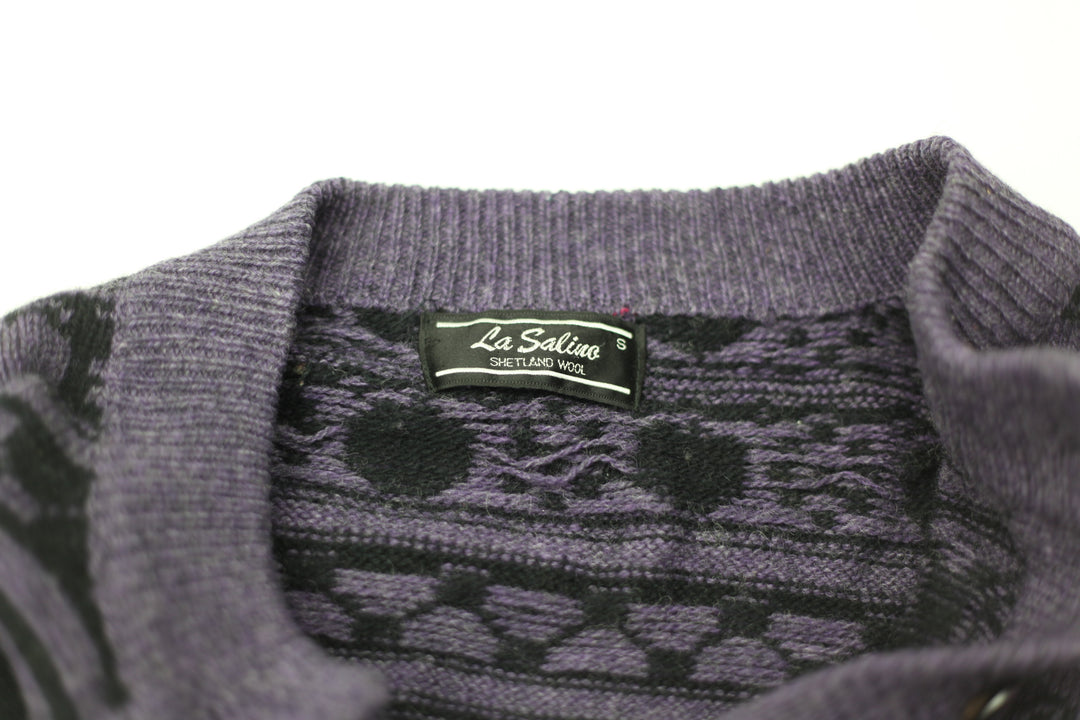 Vintage La Salino Shetland Wool Sweater Cardigan Ladies