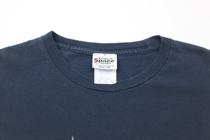 Vintage Kennedy Space Center Achievements In U.S Space T-Shirt Navy Blue XL