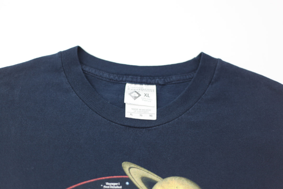 1998 Vintage The History of Space Flight T-Shirt Navy Blue Cotton Expressions XL - Migration_T-Shirts - B2G1, Category_Default Category/VINTAGE, Category_Default Category/VINTAGE/MEN - back view