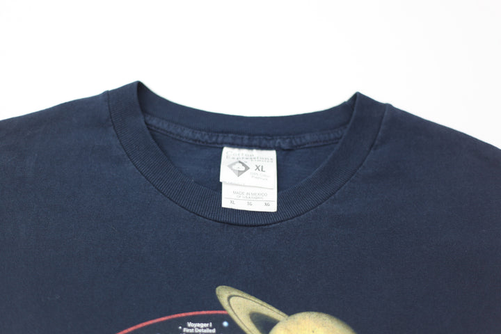 1998 Vintage The History of Space Flight T-Shirt Navy Blue Cotton Expressions XL - Migration_T-Shirts - B2G1, Category_Default Category/VINTAGE, Category_Default Category/VINTAGE/MEN - back view