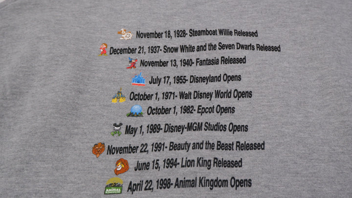 Vintage Disney 100 Years of Magic Graphic Gray Sweatshirt