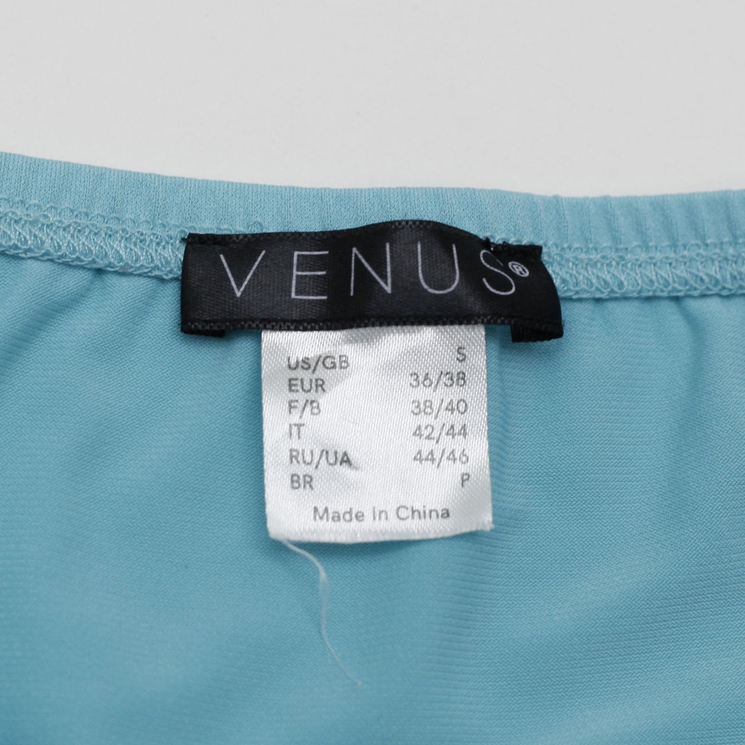 Y2K Ladies Venus Halter Top Aqua Sleeveless Stretchable