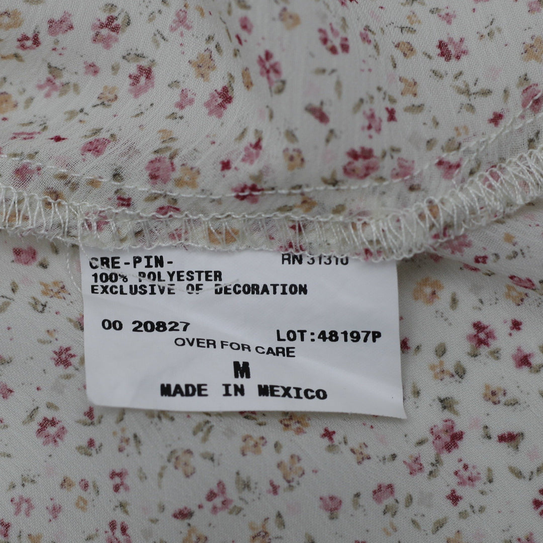 Y2K Ladies A. Byer Ditsy Floral Front-Tie Milkmaid Cami Top Size M