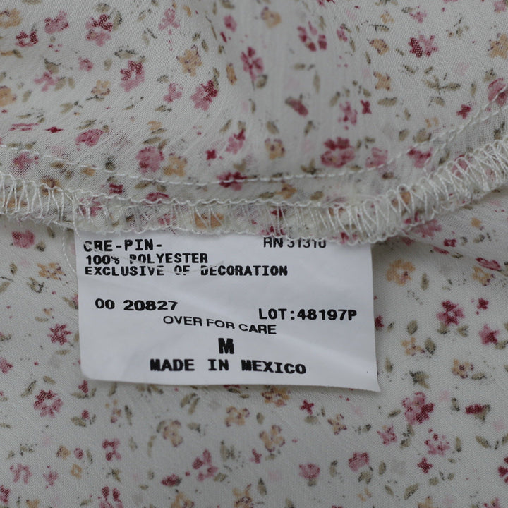 Y2K Ladies A. Byer Ditsy Floral Front-Tie Milkmaid Cami Top Size M