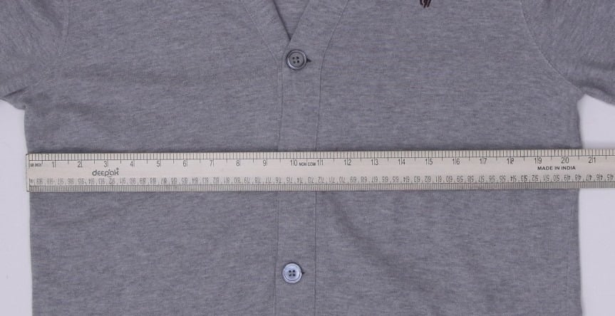 Mens Ralph Lauren Cardigan Gray Long Sleeve Cotton Knitwear