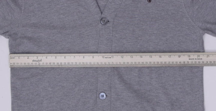 Mens Ralph Lauren Cardigan Gray Long Sleeve Cotton Knitwear