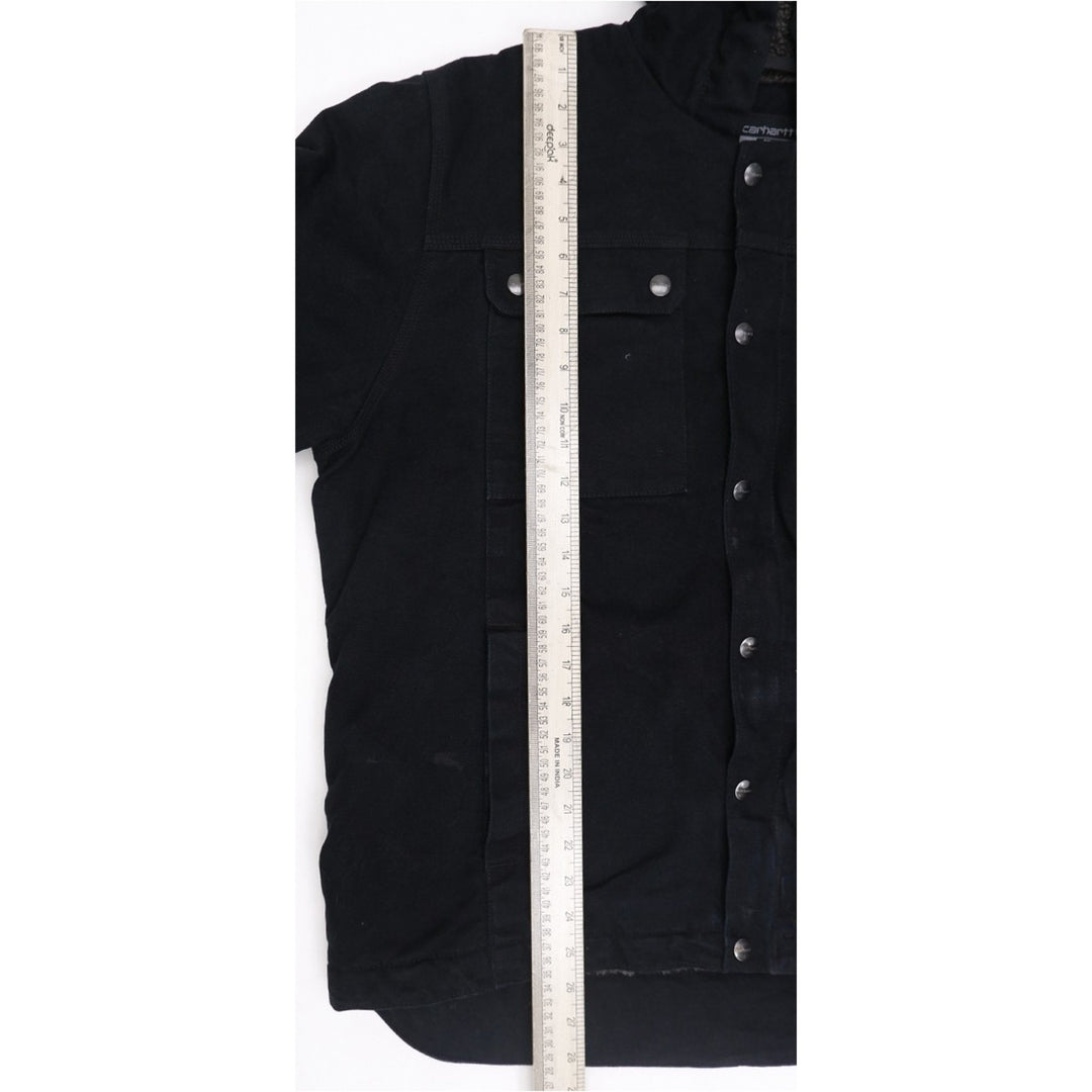 Mens Carhartt 103826 BLK Jacket Black Hooded Workwear Fleece Lining