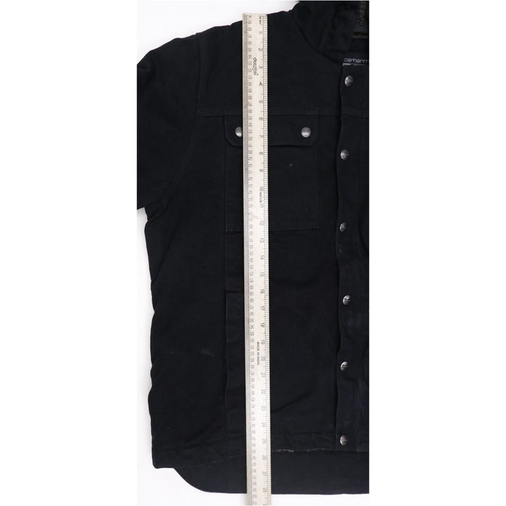 Mens Carhartt 103826 BLK Jacket Black Hooded Workwear Fleece Lining
