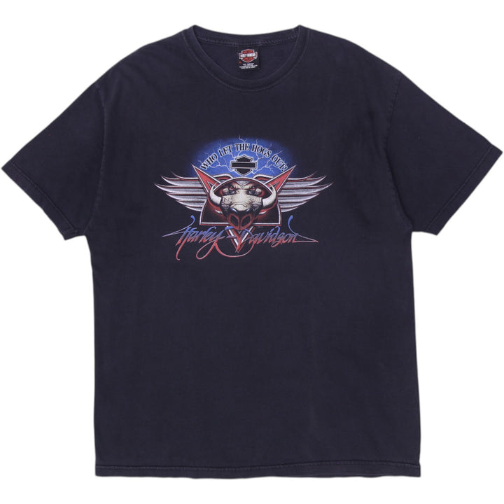 Vintage Mens Harley Davidson Graphic Biker Cotton T-Shirt Size XL