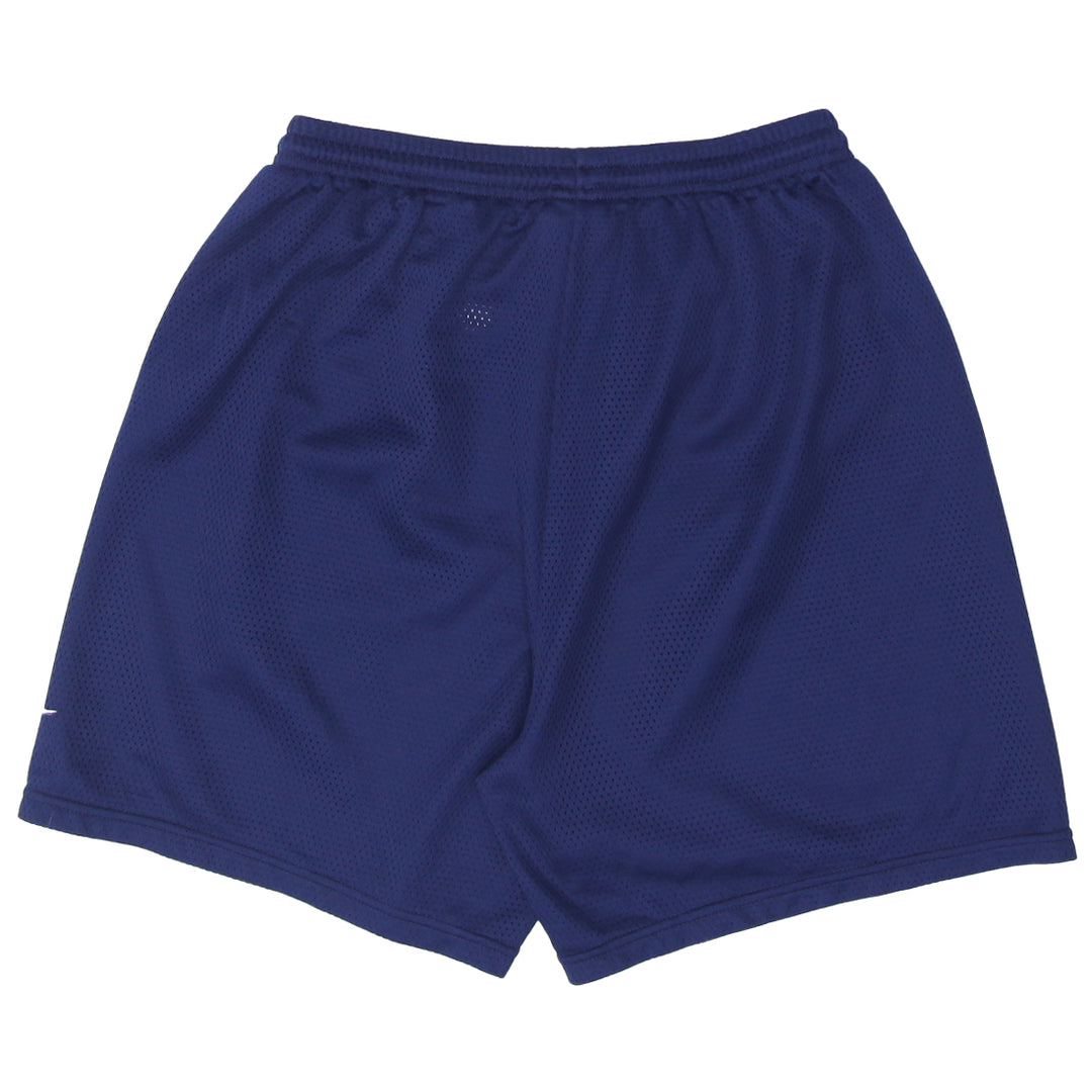 90's Vintage Nike Swoosh Embroidered Mesh Shorts Navy Blue Youth - Fashion Rerun Vintage Migration_Shorts