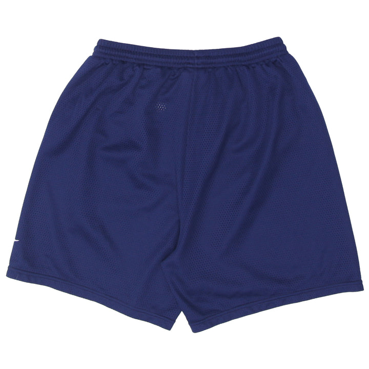 90's Vintage Nike Swoosh Embroidered Mesh Shorts Navy Blue Youth - Fashion Rerun Vintage Migration_Shorts