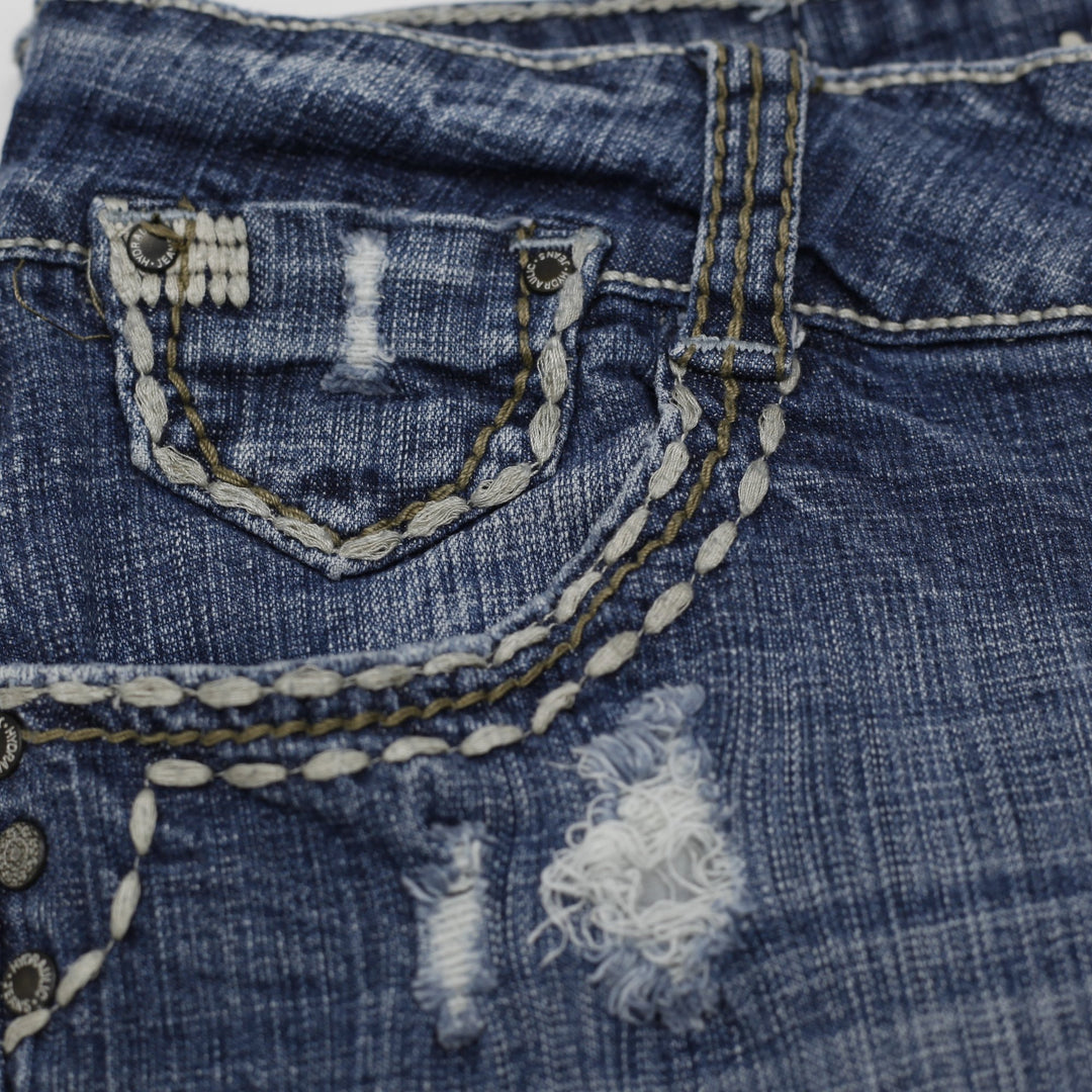 Y2K Ladies Hydraulic Blue Flared Jeans