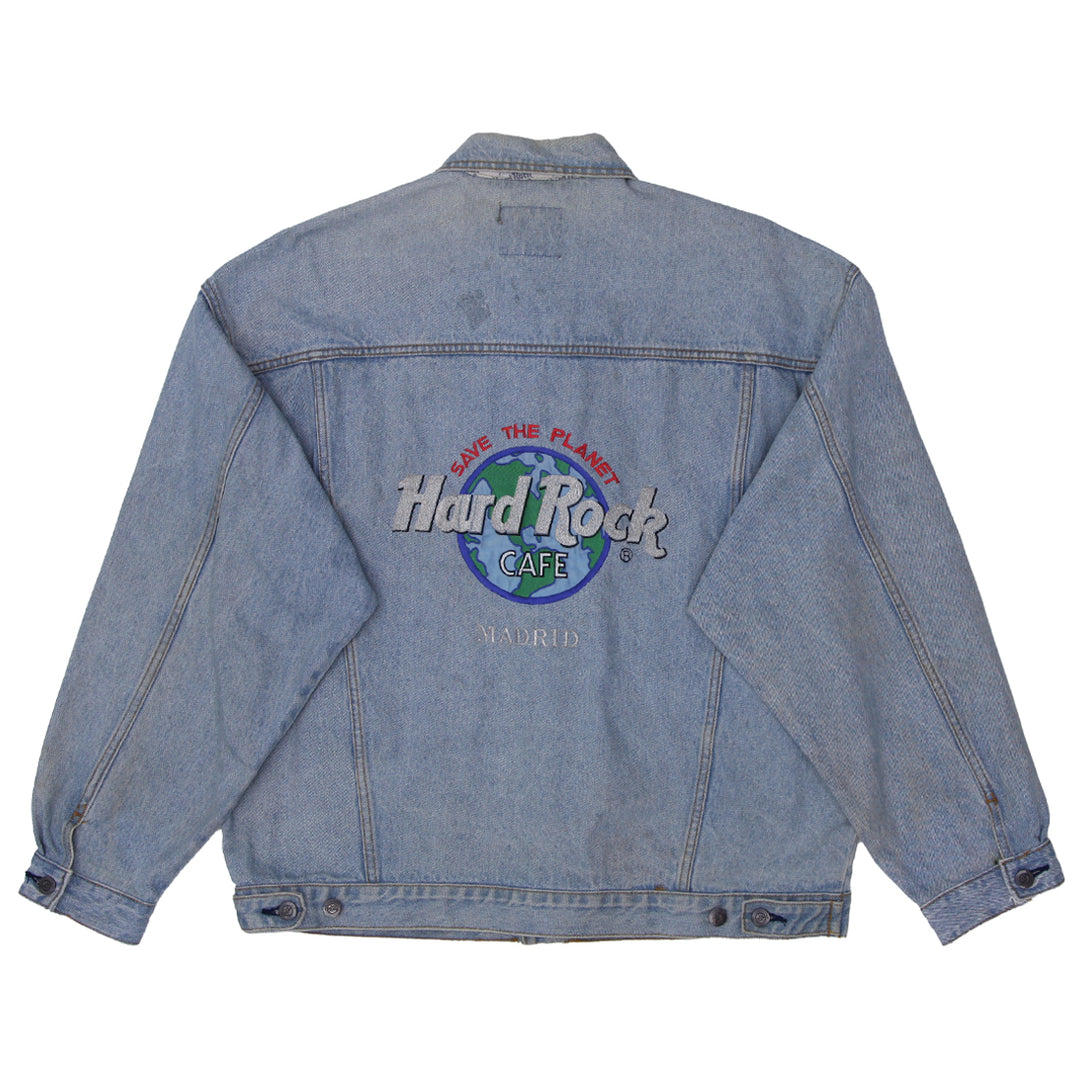 Vintage Hard Rock Café Madrid Embroidered Denim Jacket - Fashion Rerun Vintage Migration_Jacket