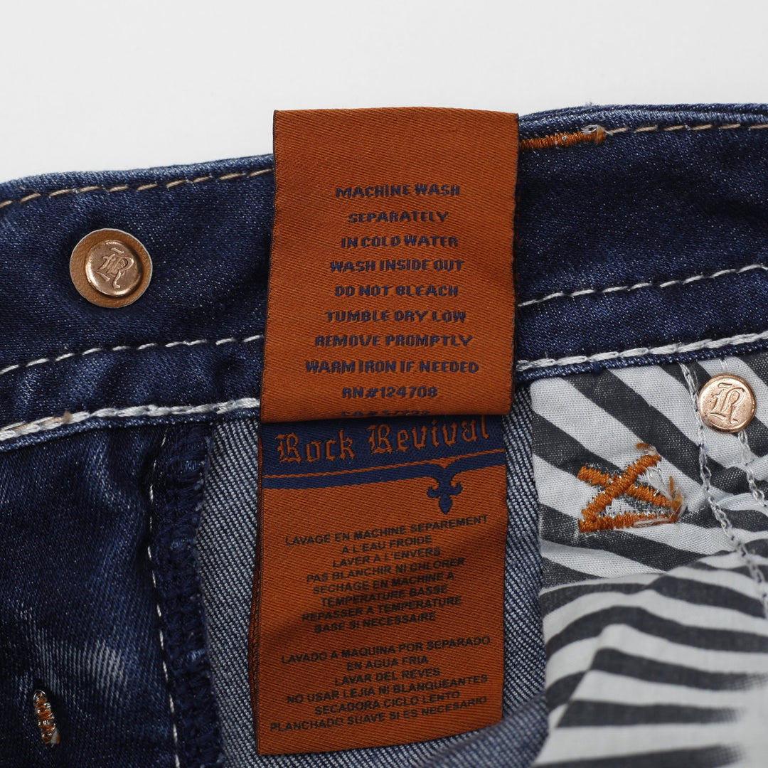 Ladies Rock Revival Johanna  Denim Embroidered Bootcut Jeans Washed Size 26 | Migration_Jeans - View 7 | Fashion Rerun