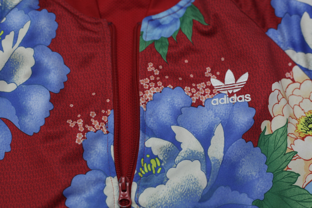 Ladies Embroidered Adidas Logo Chita Floral Zip Up Track Jacket