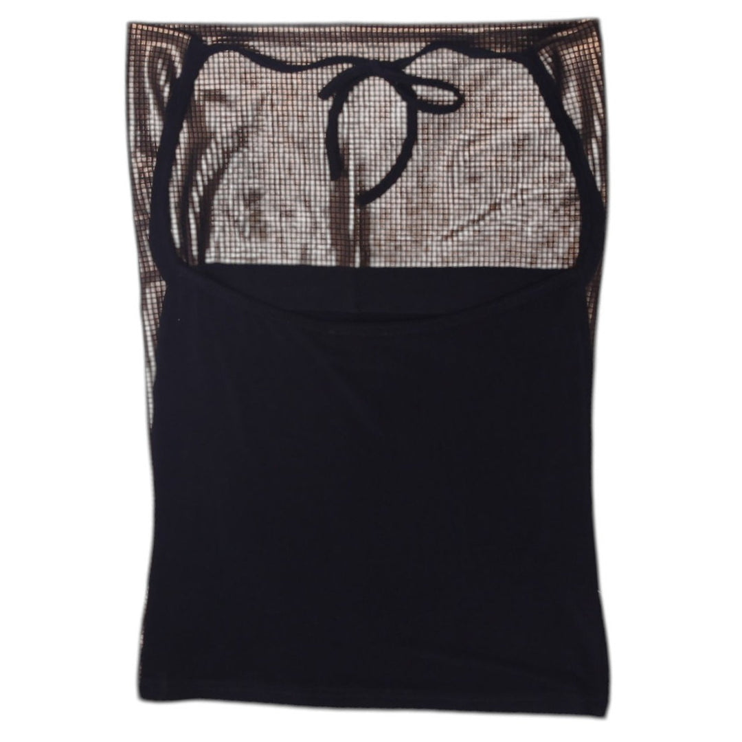 Y2K Ladies Paranoia Sequin Print Top Size XS | Migration_Y2K Tops - Side View | Fashion Rerun