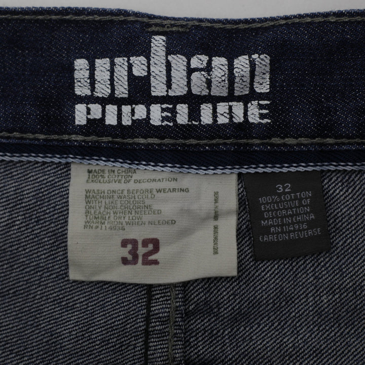 Y2K Mens Urban Pipeline Longline Denim Jorts Size 32