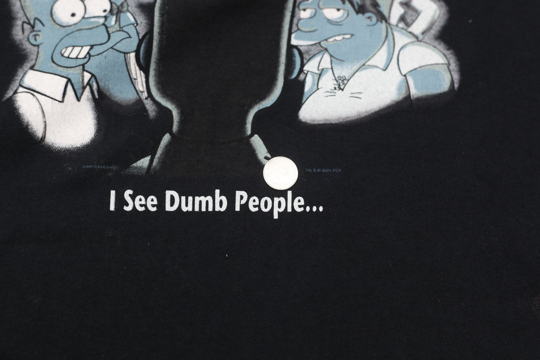2001 Vintage The Simpsons I See Dumb People T-Shirt Delta Pro Weight XL - Fashion Rerun Vintage Migration_T-Shirt
