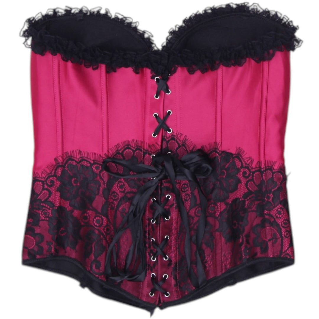 Y2K Ladies Coquette Lace Bustier Corset Top Size XL | Migration_Y2K Tops - Side View | Fashion Rerun