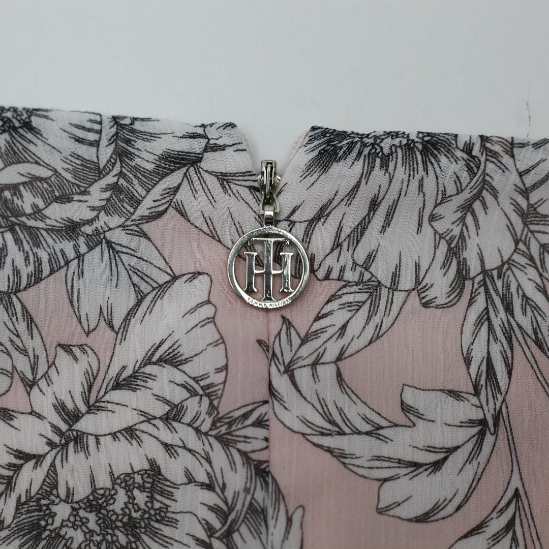 Y2K Ladies Floral Chiffon Tiered Ruffle Dress Size 8