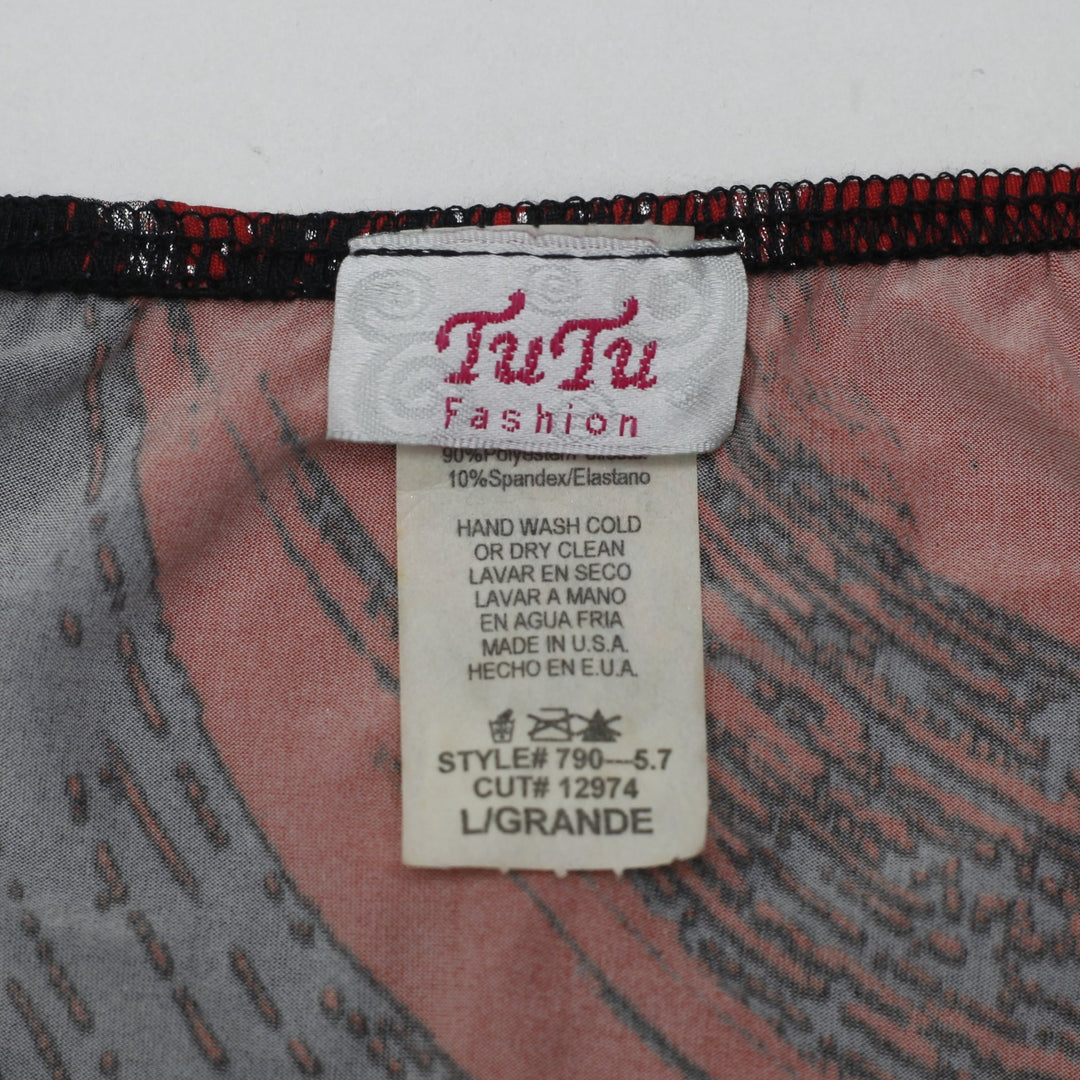 Y2K Ladies Geometric Abstract Ring Print Halter Top Size L