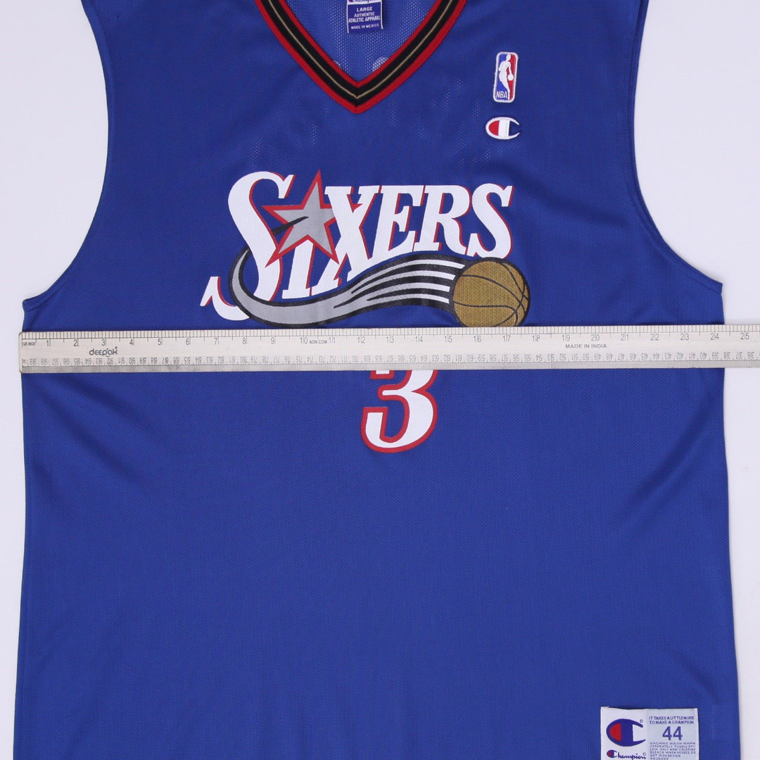 Vintage 90s Champion Allen Iverson Sixers Jersey Szie 44