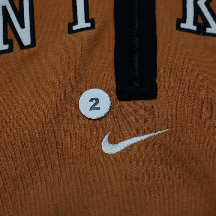 Vintage 90s Nike Center Swoosh Spell Out Half-Zip Fleece Sweatshirt Size L