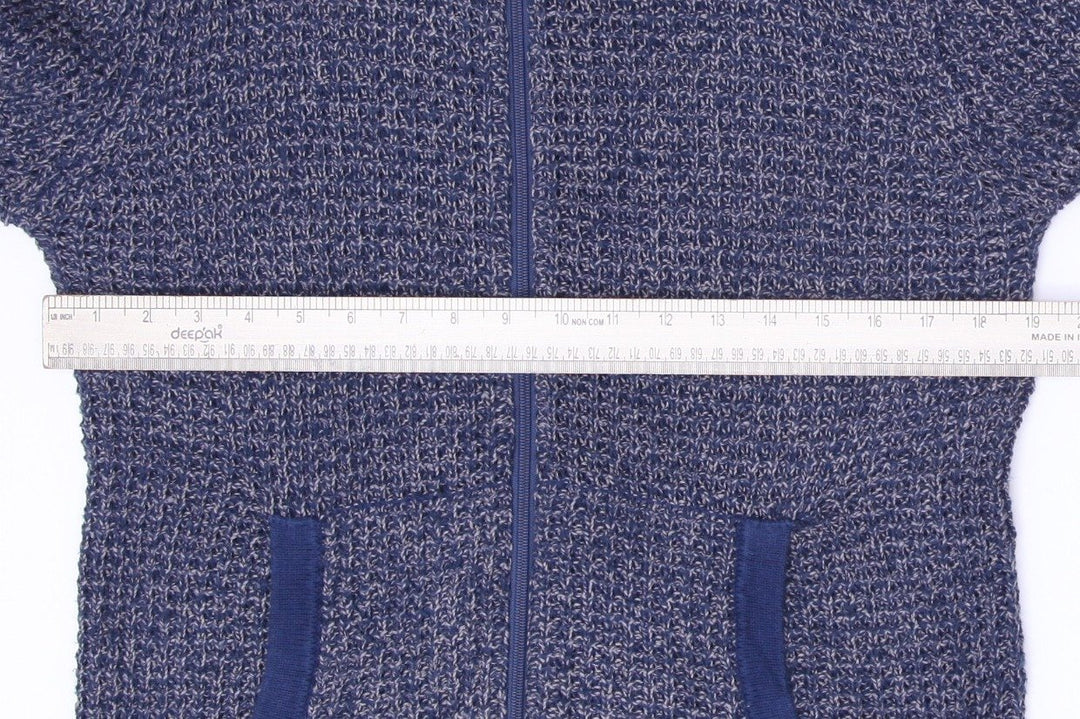 Mens Kangol Hoodie Blue Full Zip Knit Kangaroo Logo Comfy Size M