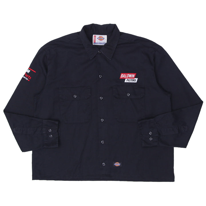 Dickies Black "Baldwin Filters" Button-Up Work Shirt, Customized - Fashion Rerun Vintage Migration_Shirt