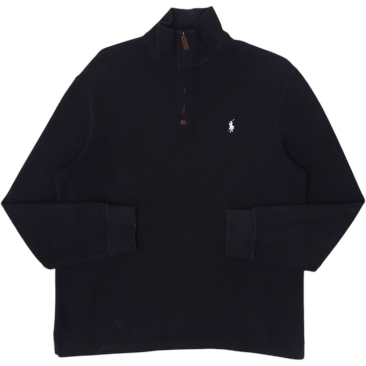 Mens Polo Ralph Lauren Black Quarter Zip Sweater Size M