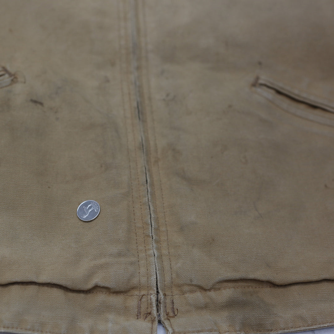 Vintage Carhartt Sandstone Detroit Jacket-Blanked Lined Curdoroy Collar - Fashion Rerun Vintage Migration_Jacket
