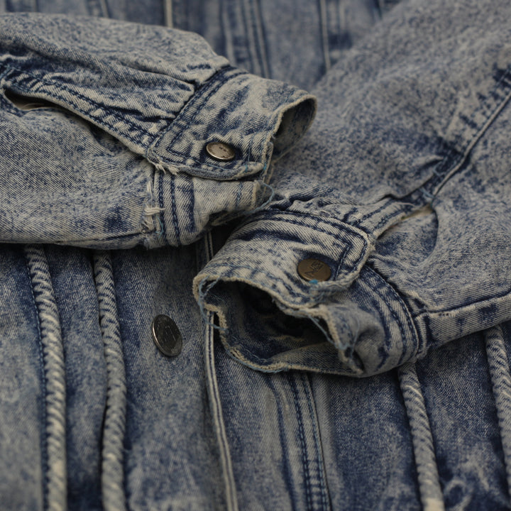 Vintage Hang Lee Sherpa Fleece Lined Denim Jacket Distressed - Fashion Rerun Vintage Migration_Jacket