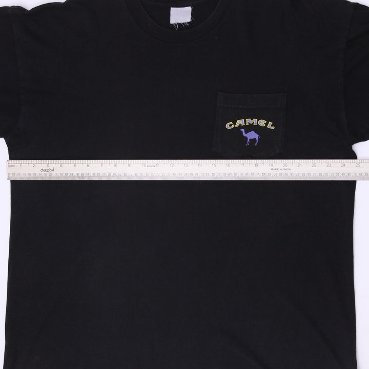 Vintage 90s Camel Cigarettes Joes Place Promo Pocket T-Shirt Black