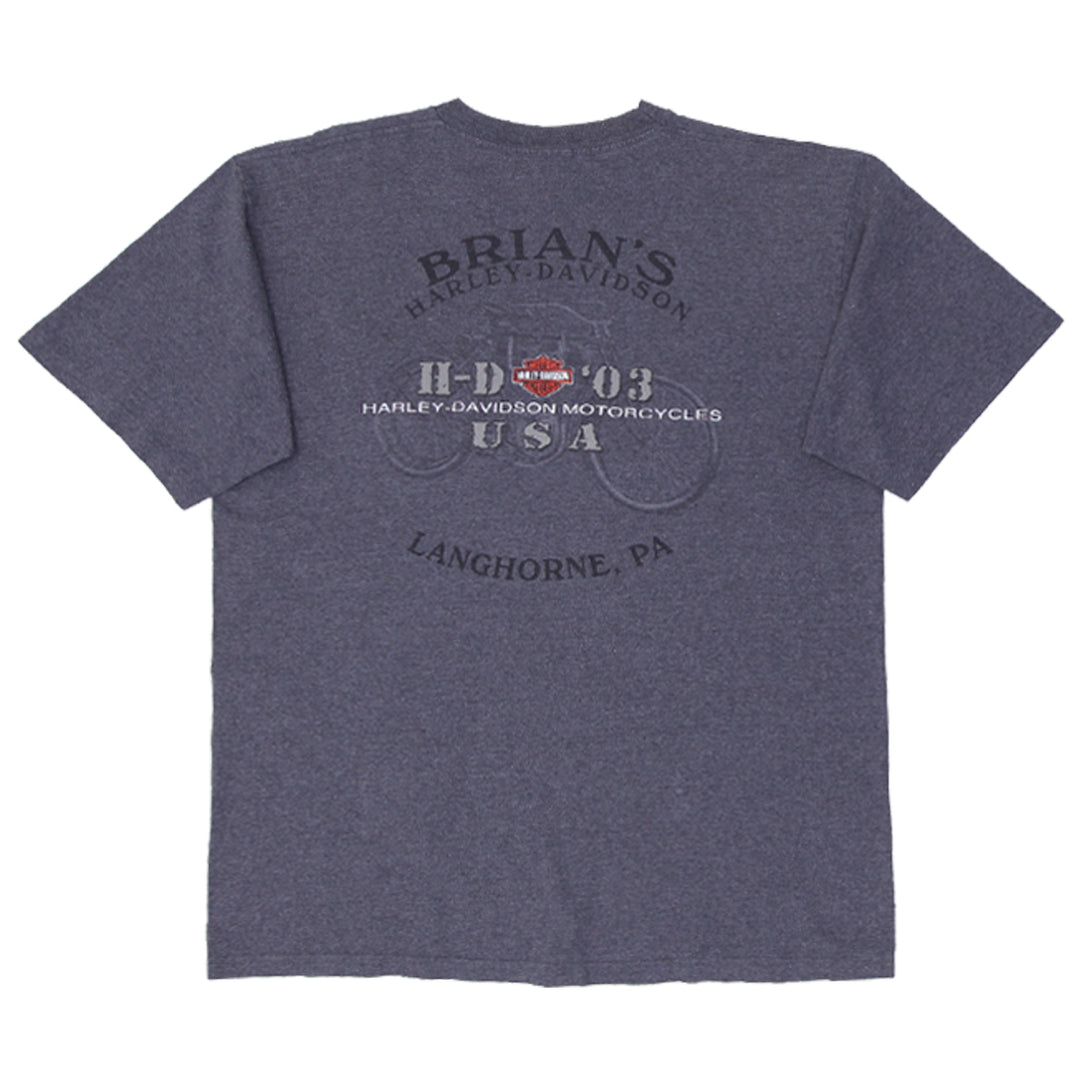 Mens Harley Davidson Made In USA 100% Cotton Pocket T-Shirt