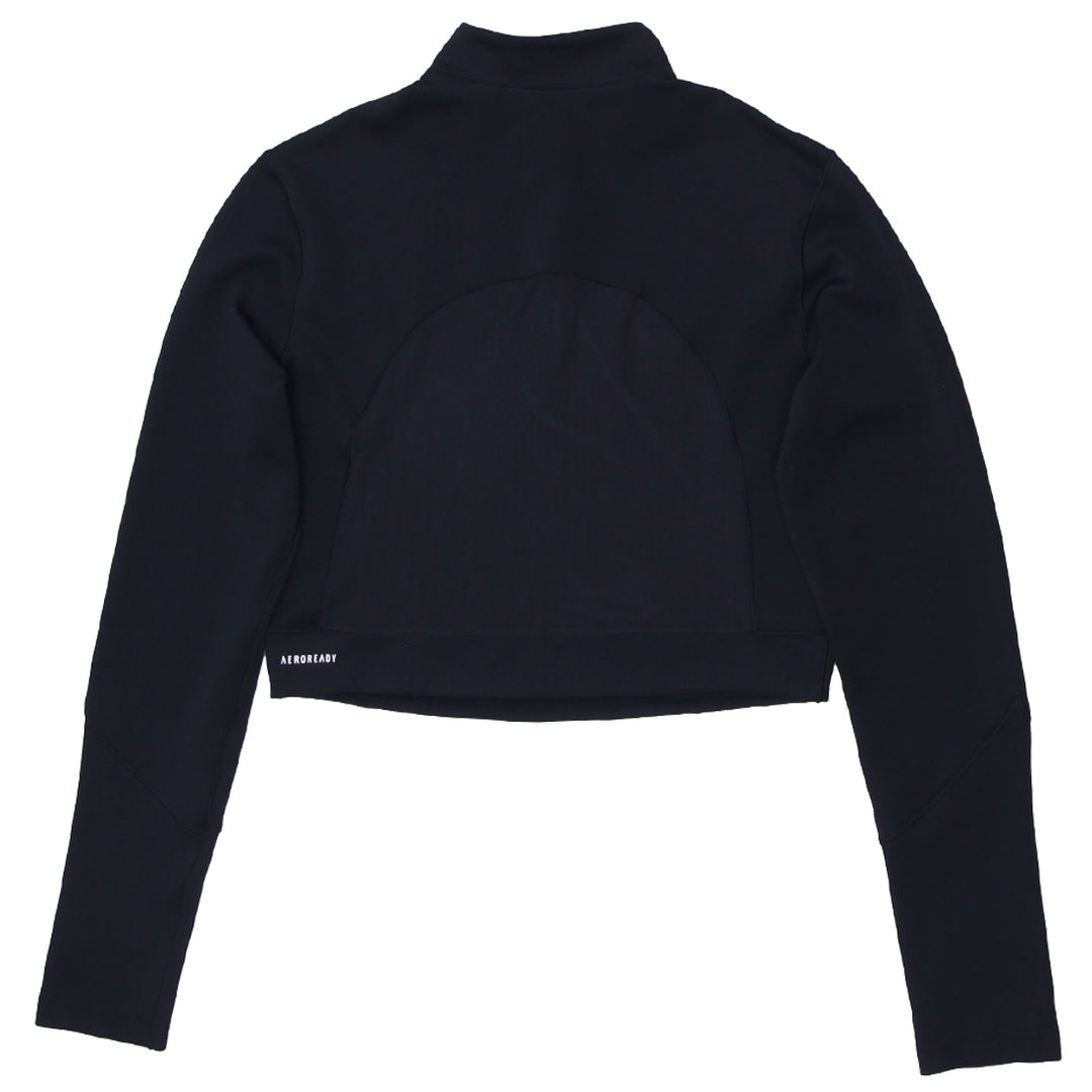 Ladies Adidas Logo Quarter Zip Long Sleeve T-Shirt - Fashion Rerun Vintage Migration_T-Shirt