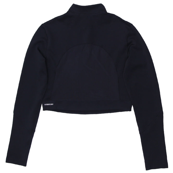 Ladies Adidas Logo Quarter Zip Long Sleeve T-Shirt - Fashion Rerun Vintage Migration_T-Shirt